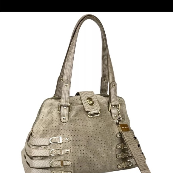 Jimmy Choo Silver Tan PythonTop Handle Bag - Picture 5 of 13